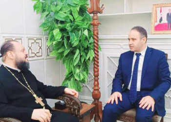 محافظ الحسكة يلتقي  الارشمندريت ملاتيوس شطاحي المدير العام لدائرة العلاقات المسكونية والتنمية في بطريركية الروم الارثوذكس