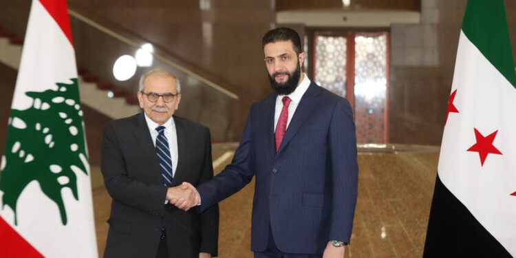 رئيس الحكومة اللبنانية نواف سلام يلتقي بالرئيس السوري أحمد الشرع