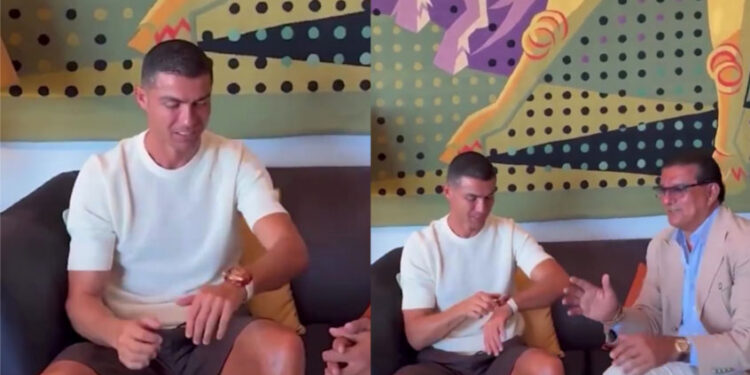 صانع مجوهرات شهير يهدي رونالدو ساعة فاخرة من الياقوت الشفاف (فيديو)